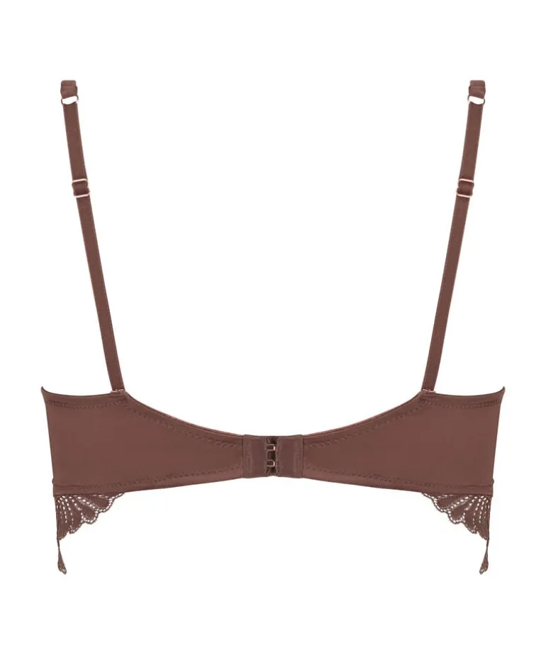 Indigo Non-Padded Underwired Longline Bra - Brown