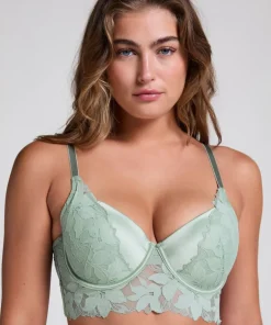 Ingrid Padded Underwired Longline bra - Green