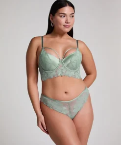 Ingrid Padded Underwired Longline bra - Green