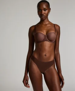 Invisible thong Stripe mesh - Brown