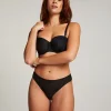 Invisible thong Stripe mesh - Black