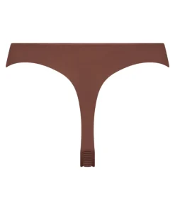 Invisible thong Stripe mesh - Brown