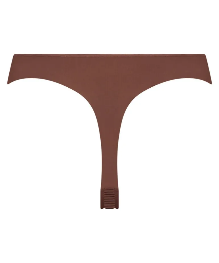 Invisible thong Stripe mesh - Brown