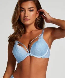 Isabella Padded Push-Up Underwired Bra - Blue