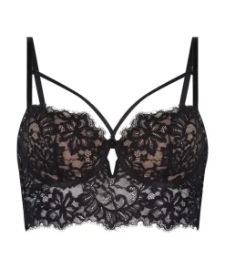 Isabella Padded Underwired Longline Bra - Black