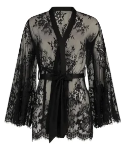 Isabelle Lace Kimono - Black
