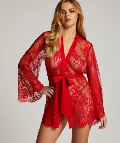 Isabelle Lace Kimono - Red