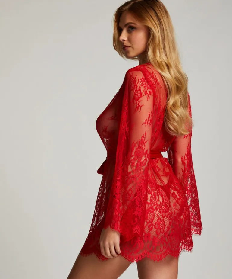 Isabelle Lace Kimono - Red