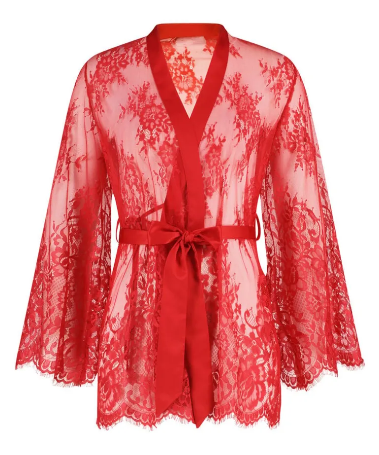 Isabelle Lace Kimono - Red