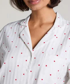 Jacquard Hearts Jacket Longsleeve - White