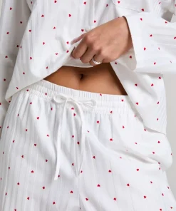 Jacquard Hearts Petite Pyjama Bottoms - White