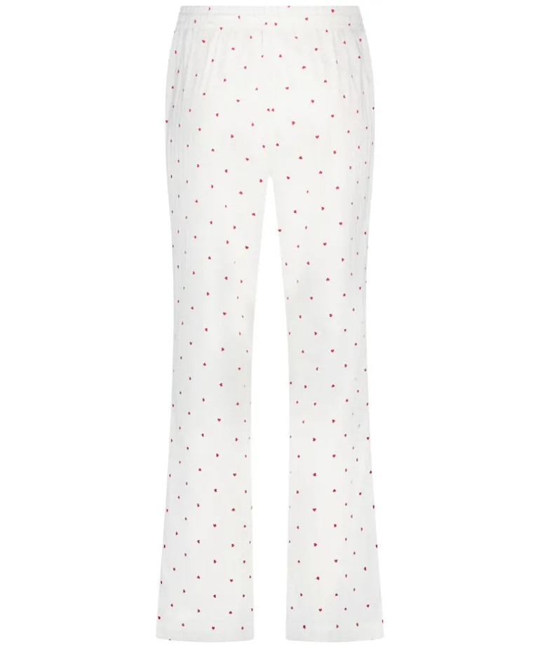 Jacquard Hearts Petite Pyjama Bottoms - White