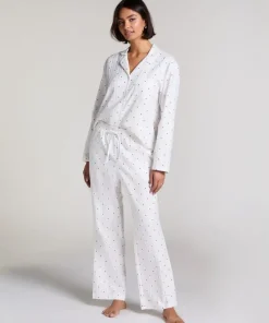 Jacquard Hearts Regular Pyjama Bottoms - White