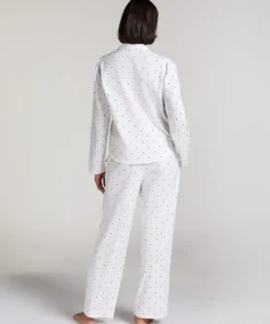 Jacquard Hearts Regular Pyjama Bottoms - White