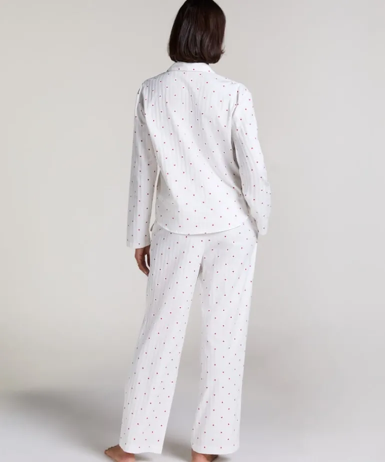 Jacquard Hearts Regular Pyjama Bottoms - White