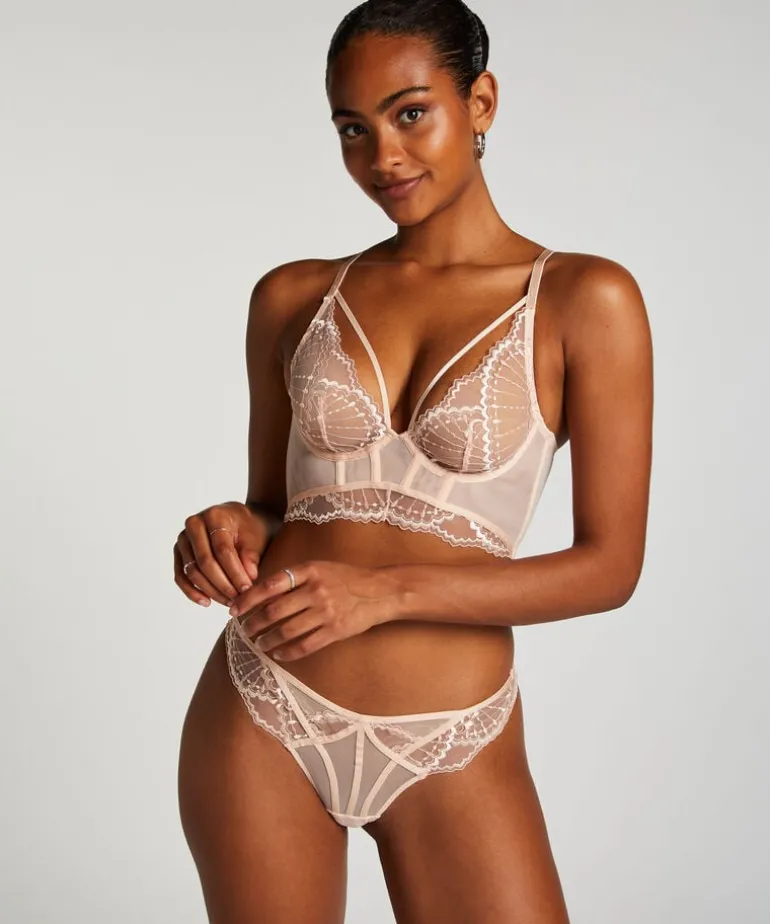 Jade Non-Padded Underwired Longline Bra - Pink