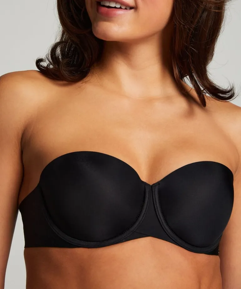 Jane Padded Strapless Underwired Bra - Black
