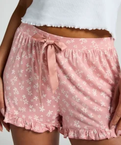 Jersey Ruffled Shorts - Pink