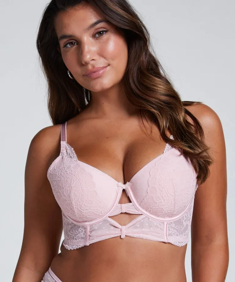 Juliette Padded Longline Underwired Bra - Pink