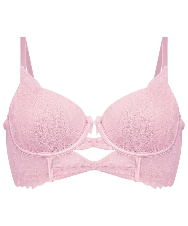 Juliette Padded Longline Underwired Bra - Pink