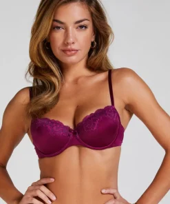 Lace & Shine Padded Underwired Bra - Purple