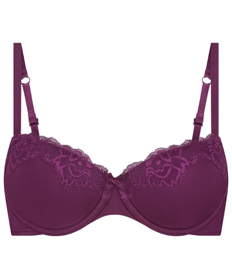 Lace & Shine Padded Underwired Bra - Purple