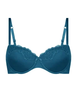 Lace & Shine Padded Underwired Bra - Blue