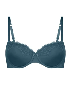 Lace & Shine Padded Underwired Bra - Blue