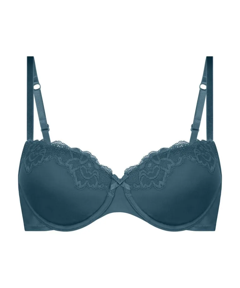 Lace & Shine Padded Underwired Bra - Blue