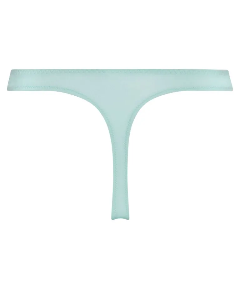 Lace & Shine Thong - Blue