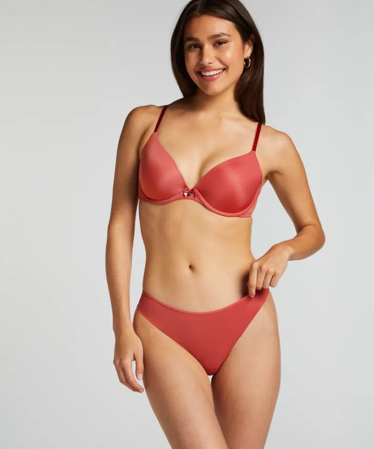 Lace Back Invisible Thong - Red