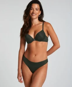Lace Back Invisible Thong - Green