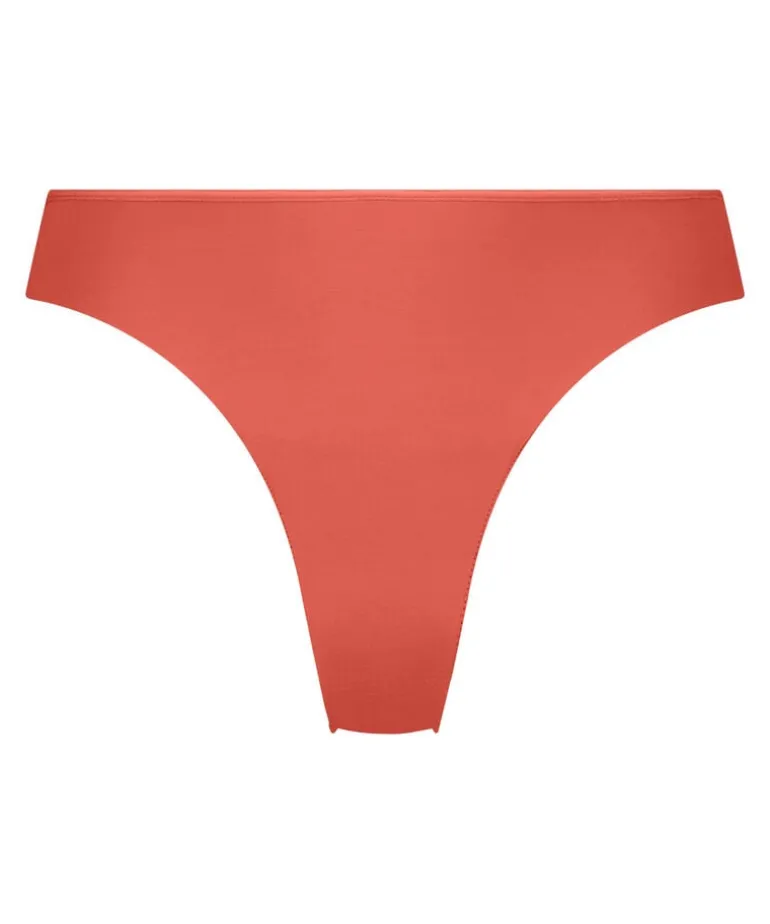 Lace Back Invisible Thong - Red