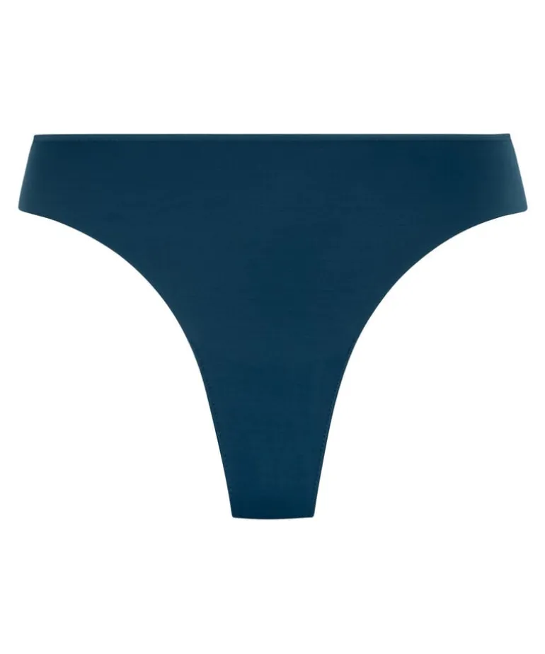 Lace Back Invisible Thong - Blue