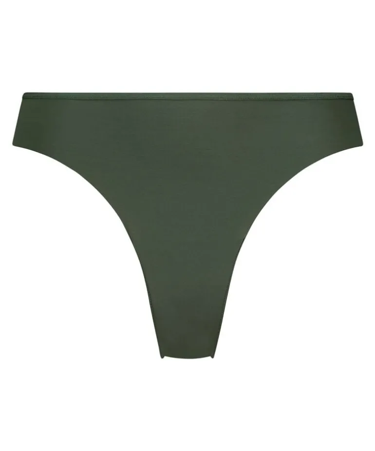 Lace Back Invisible Thong - Green