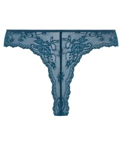 Lace Back Invisible Thong - Blue