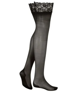 Lace Backseam 15 denier Stockings - Black