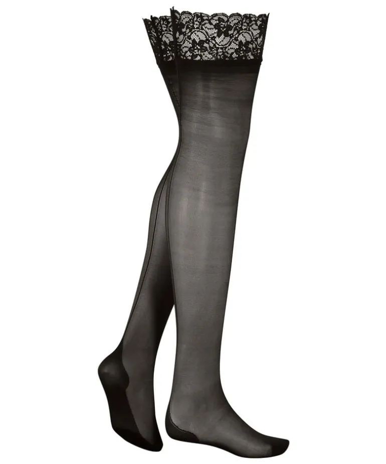 Lace Backseam 15 denier Stockings - Black