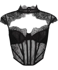 Lace Camille Top - Black