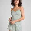 Lace Jersey Pyjama Set - Green