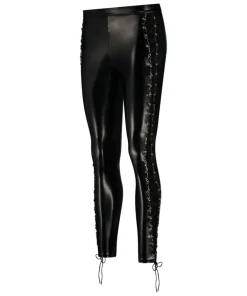 Lace-up leggings - Black