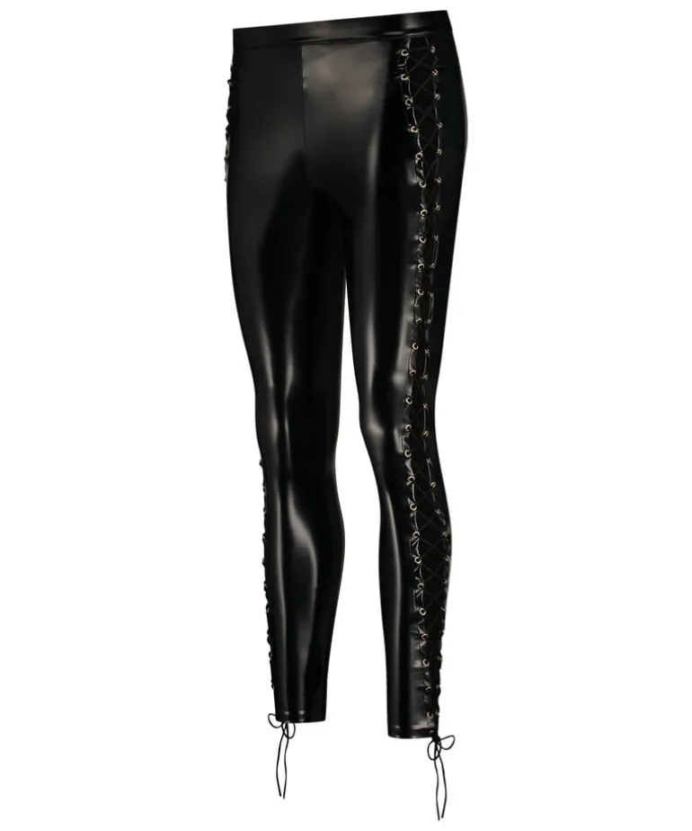 Lace-up leggings - Black