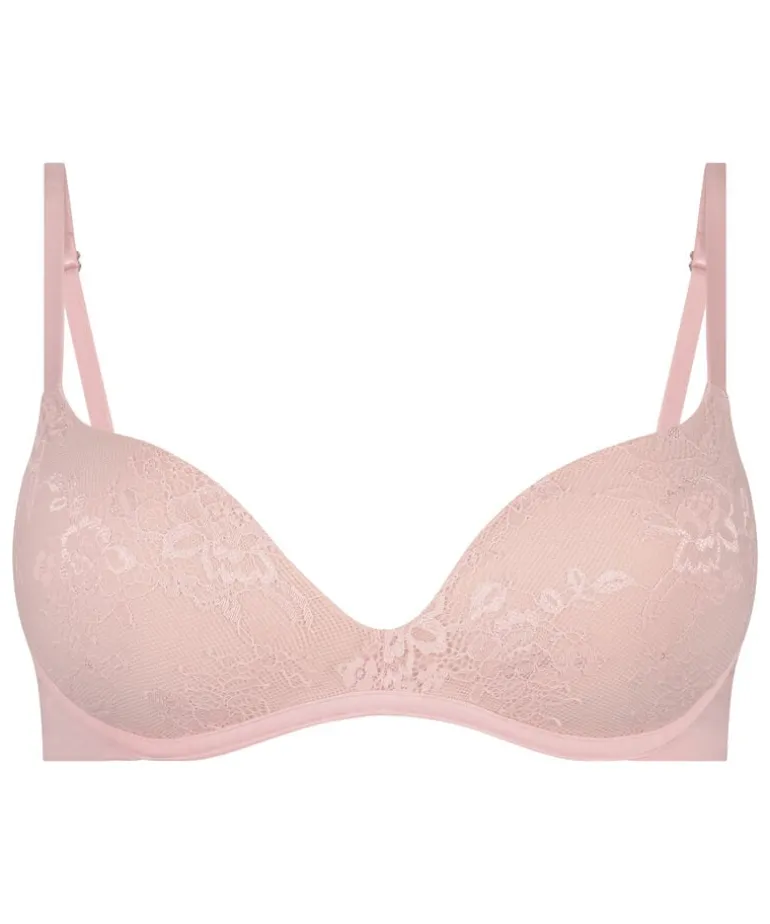 Lea Lace Padded Non-Wired Bra - Pink