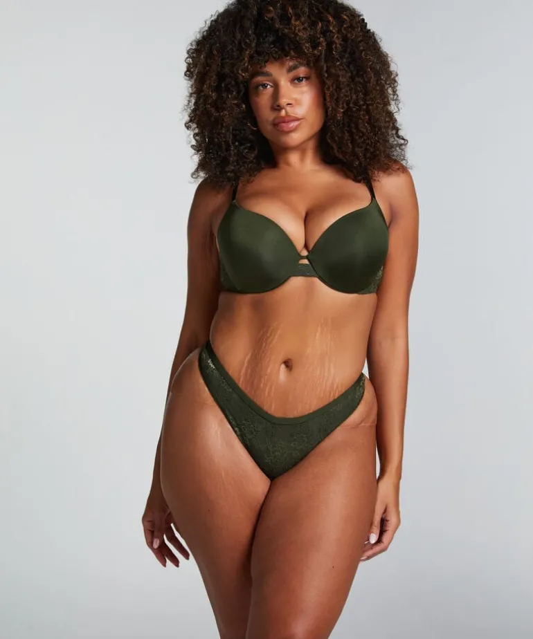Lea Padded Underwired Push-Up Bra - Green