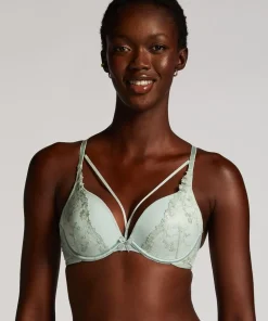 Lillia Padded Push-Up Underwired Bra - Green