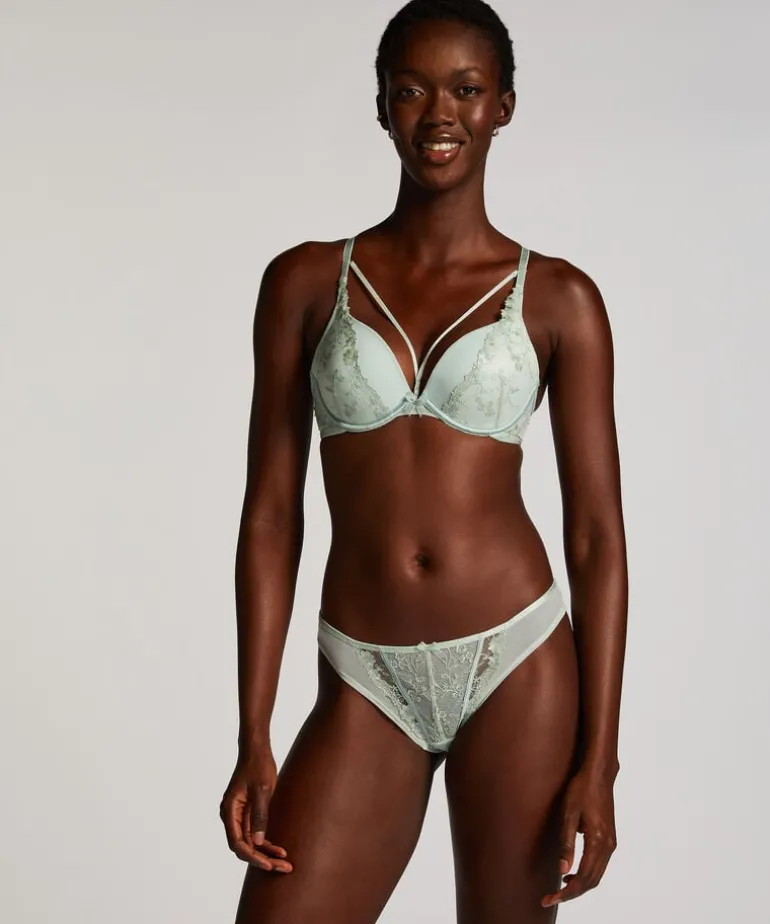 Lillia Padded Push-Up Underwired Bra - Green