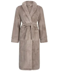 Long Fleece Bathrobe - Beige