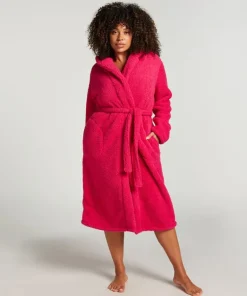 Long Fleece Bathrobe - Pink