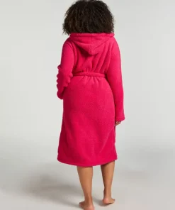Long Fleece Bathrobe - Pink