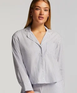 Long Sleeve Cotton Jacket - Blue